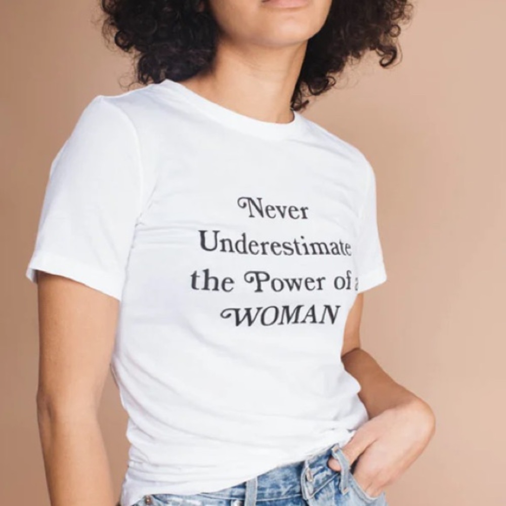 Empowering White Graphic Tee for Women